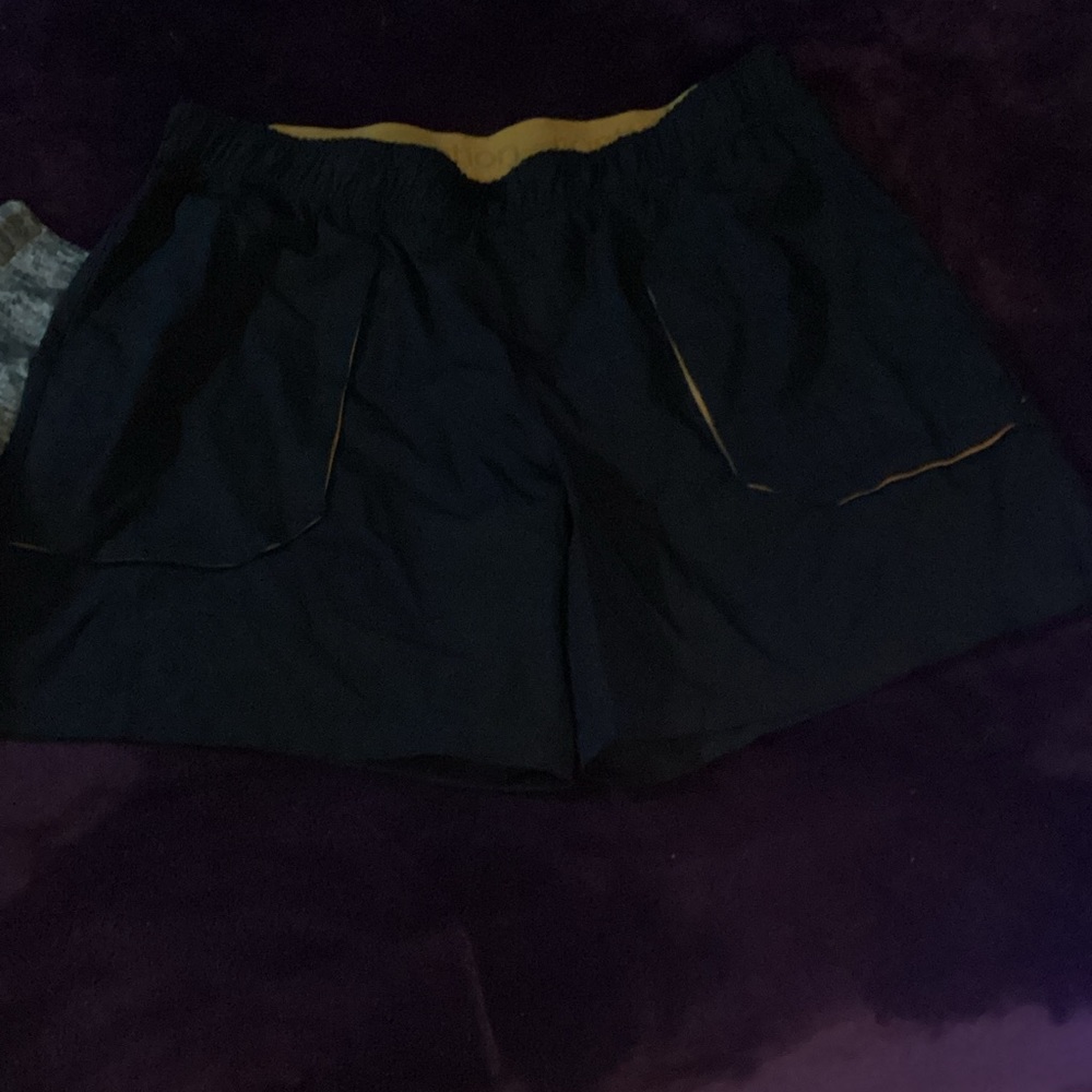 Motionwear Black and Gold Athletic Shorts